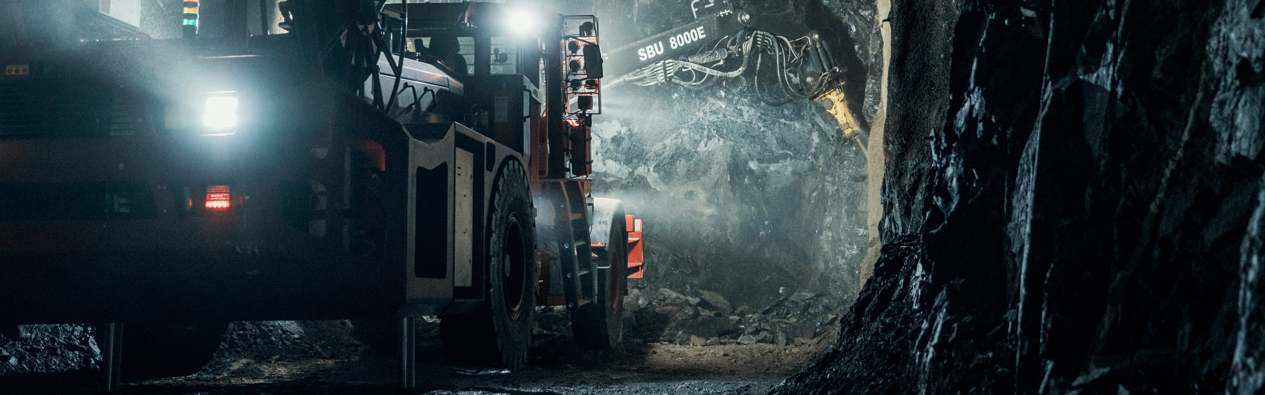 Ett arbetsfordon i en gruva.