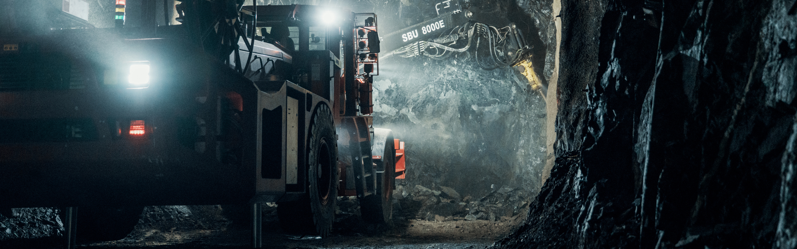 Ett arbetsfordon i en gruva.