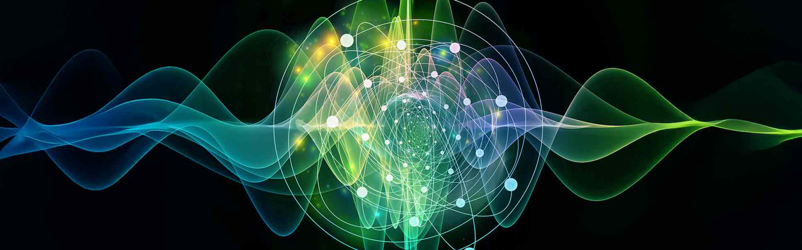 A computer generated image of particles and waves.