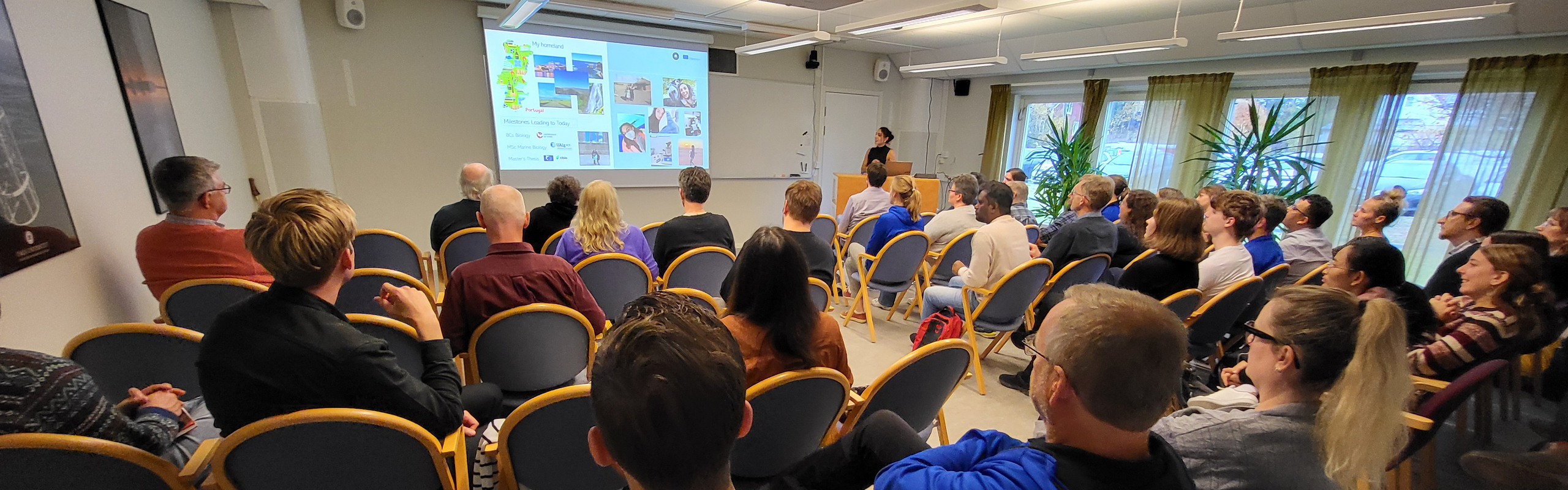 personer som lyssnar till ett föredrag.