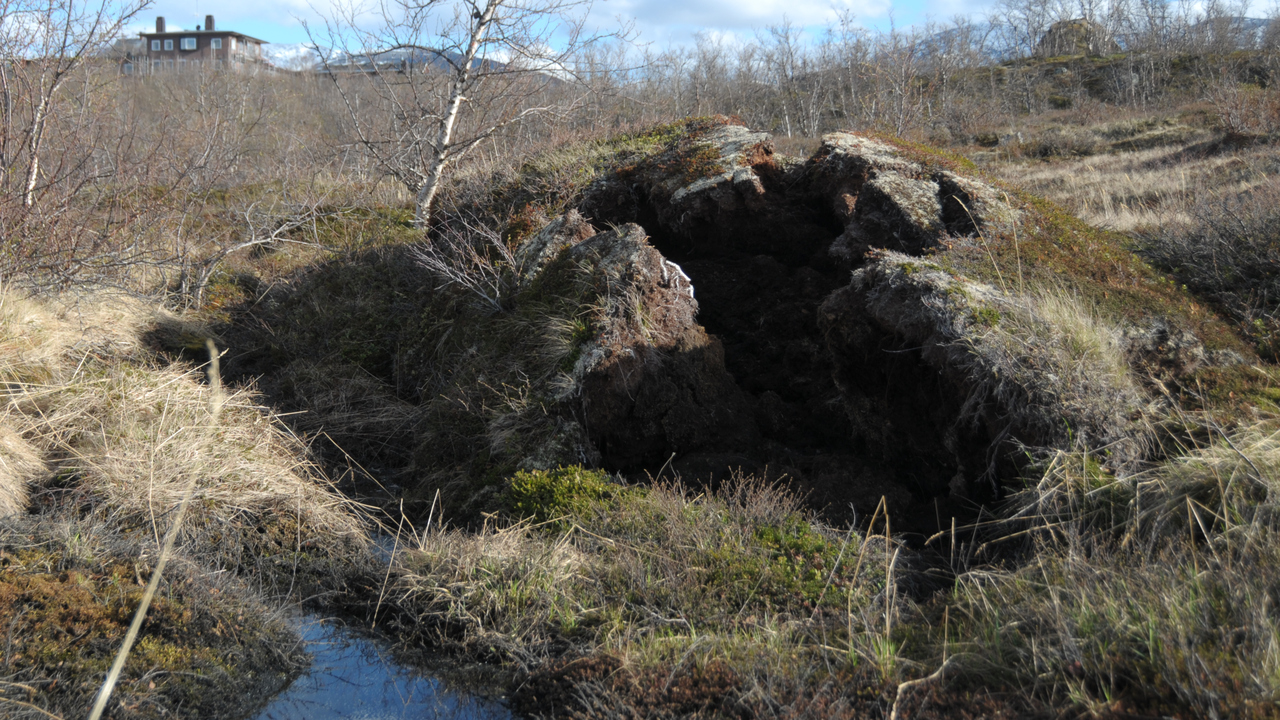Tinande permafrost i Abisko