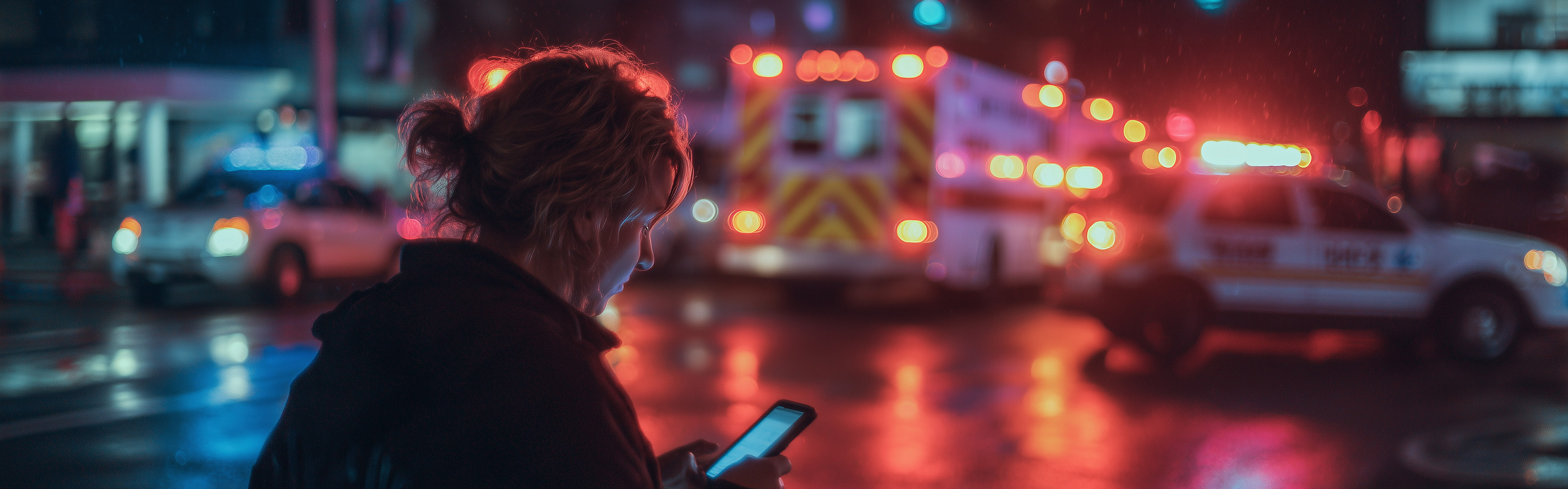 kvinna vid olycksplats