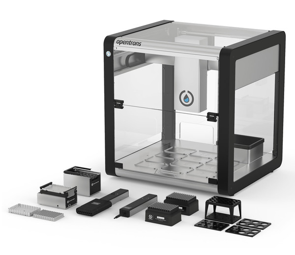 OT-2 är en pipetteringsrobot för flera hål/brunnar, ett instrument som används i laboratoriearbete.