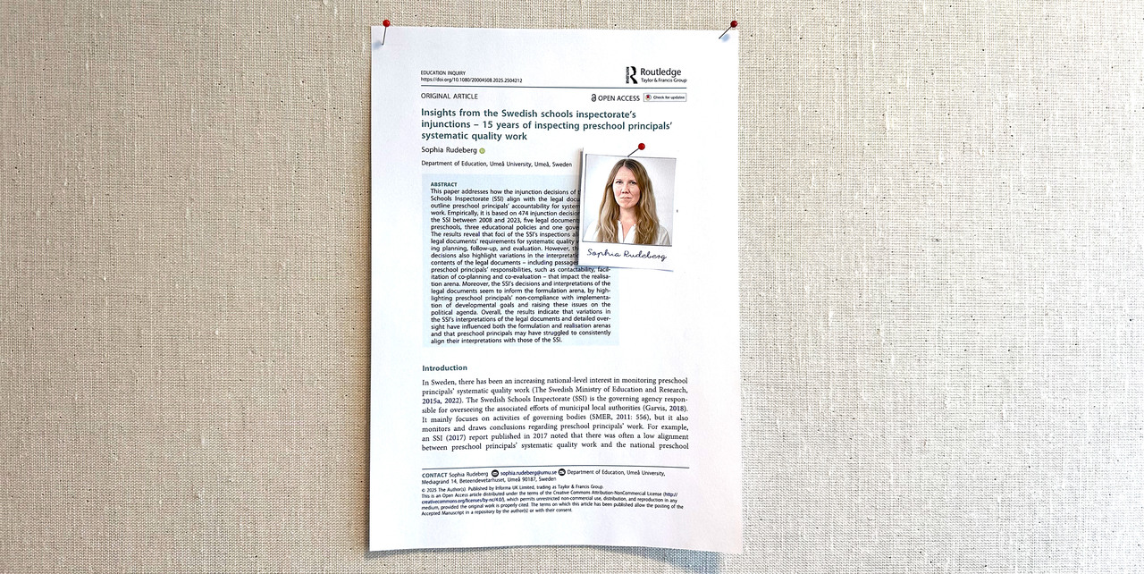 Sophia Rudeberg, Pedagogiska institutionen