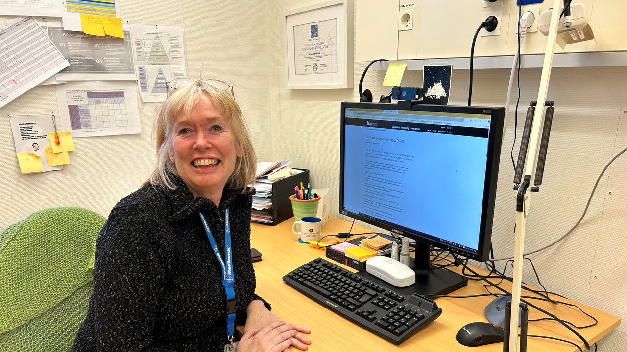 Camilla Brorsson på sitt kontor