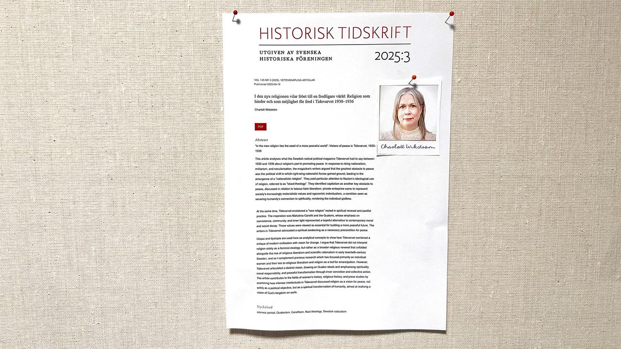 Vetenskaplig artikel på anslagstavla