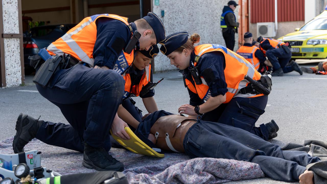 Polisstudenter vid samverkansövning på Sandö