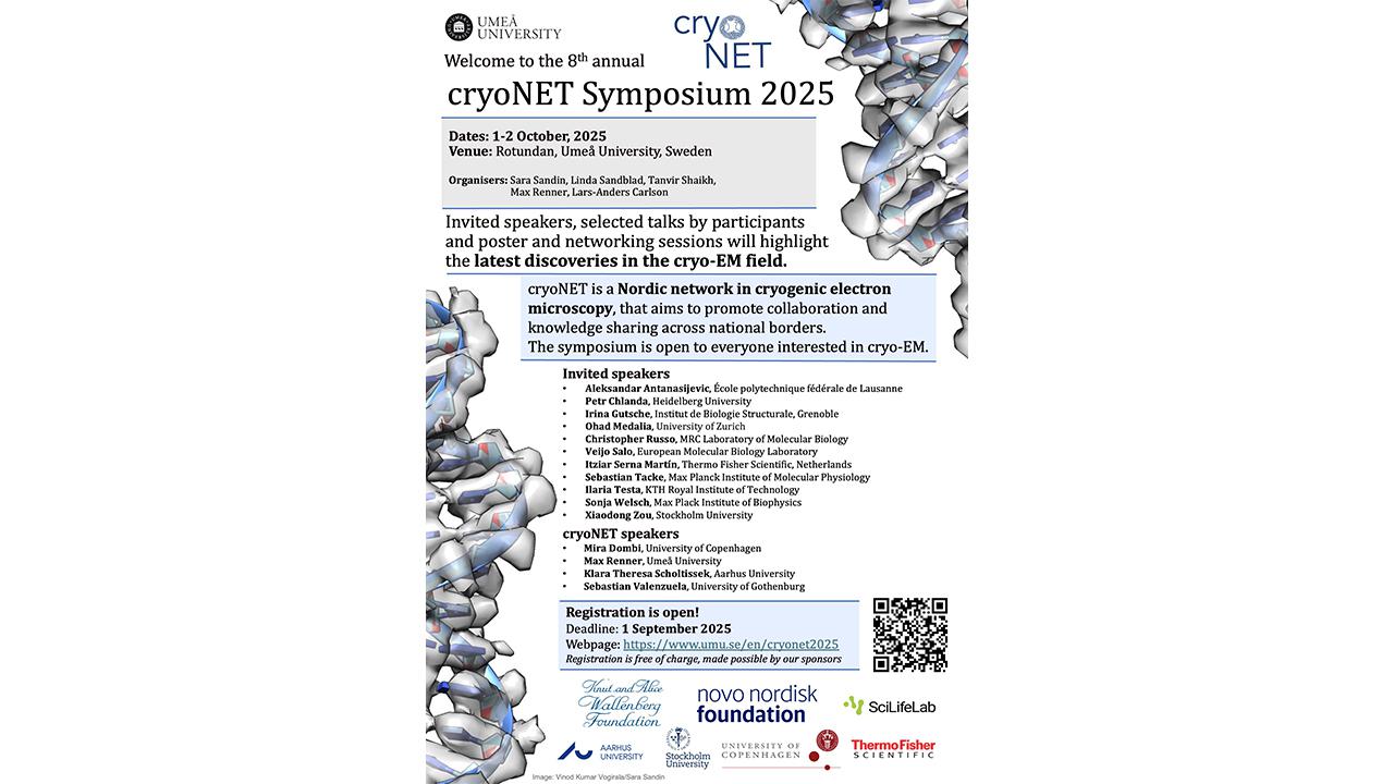 Flyer for the announcement of the cryoNET Symposium 2025