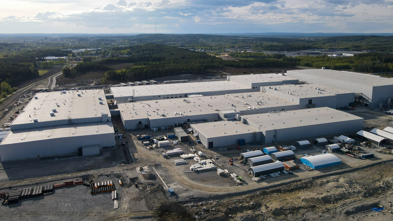 Bild på Northvolts fabrik i Skellefteå