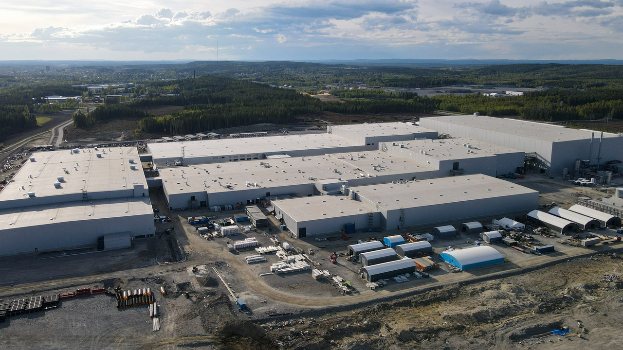 Bild på Northvolts fabrik i Skellefteå