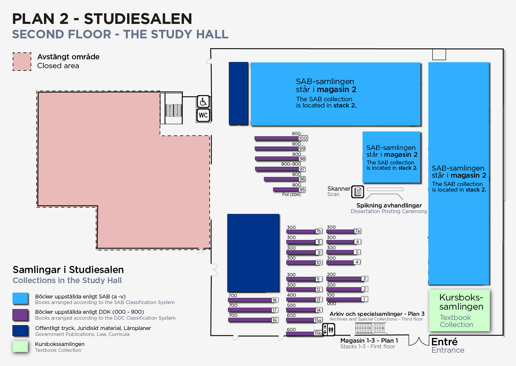 Karta över universitetsbiblioteket