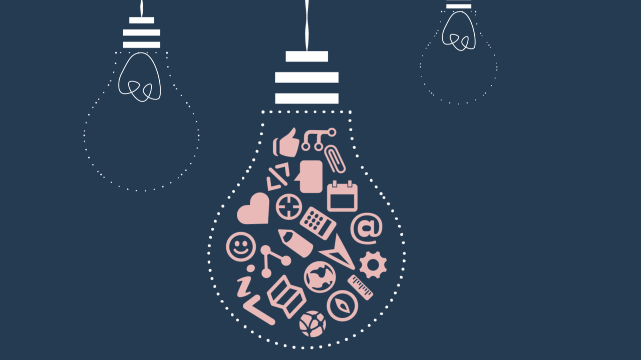 Illustration av tre glödlampor