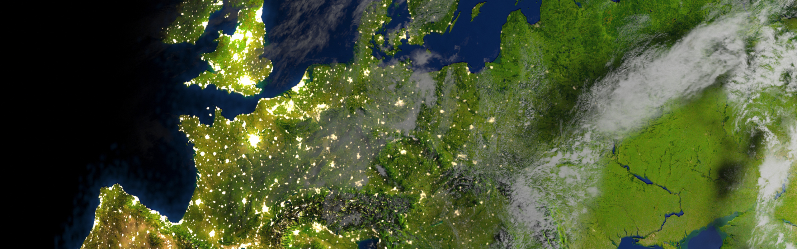 Jordglob med Europa i fokus.