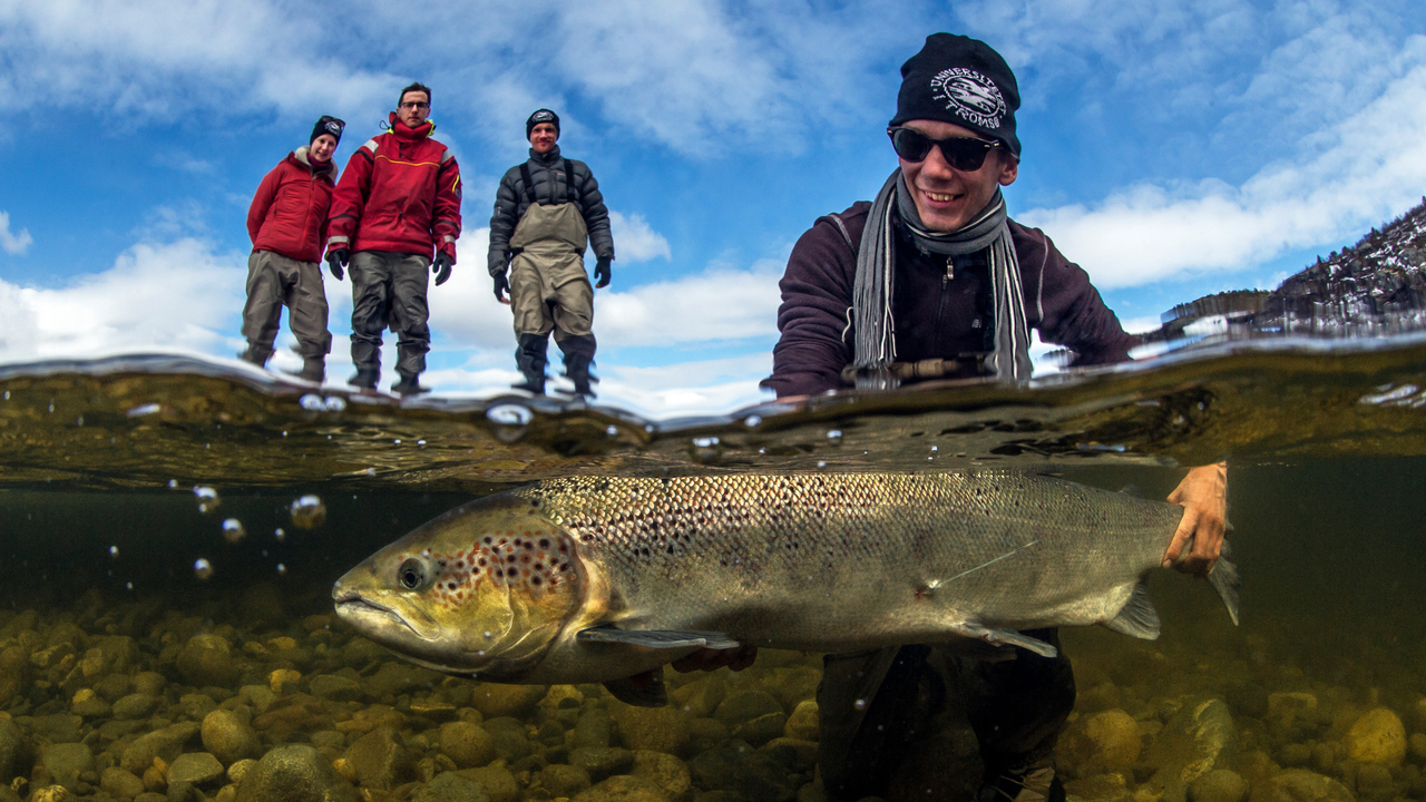Johan Leander with a big salmon.