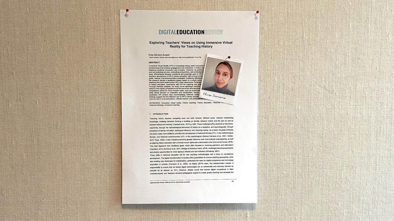 Elisa Serrano-Ausejos artikel på anslagstavlan