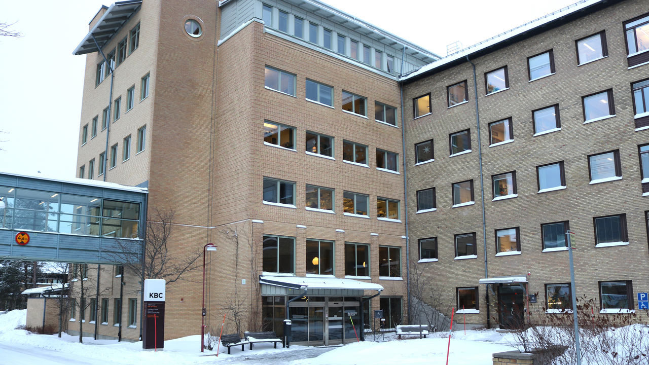 Building of the Chemical Biological Centre, KBC, Umeå University, in winter