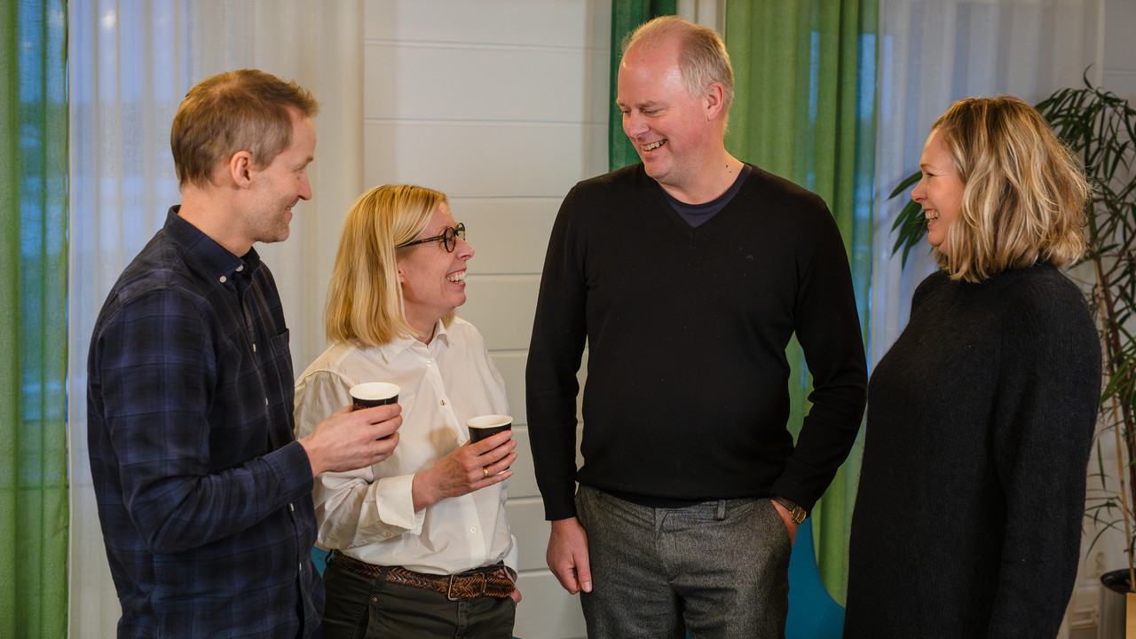 En solig vinterbild som visar Norra Skenet och Universum i bakgrunden