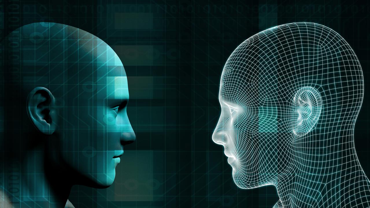 Illustration på artificiell intelligens, digitala tvillingar.