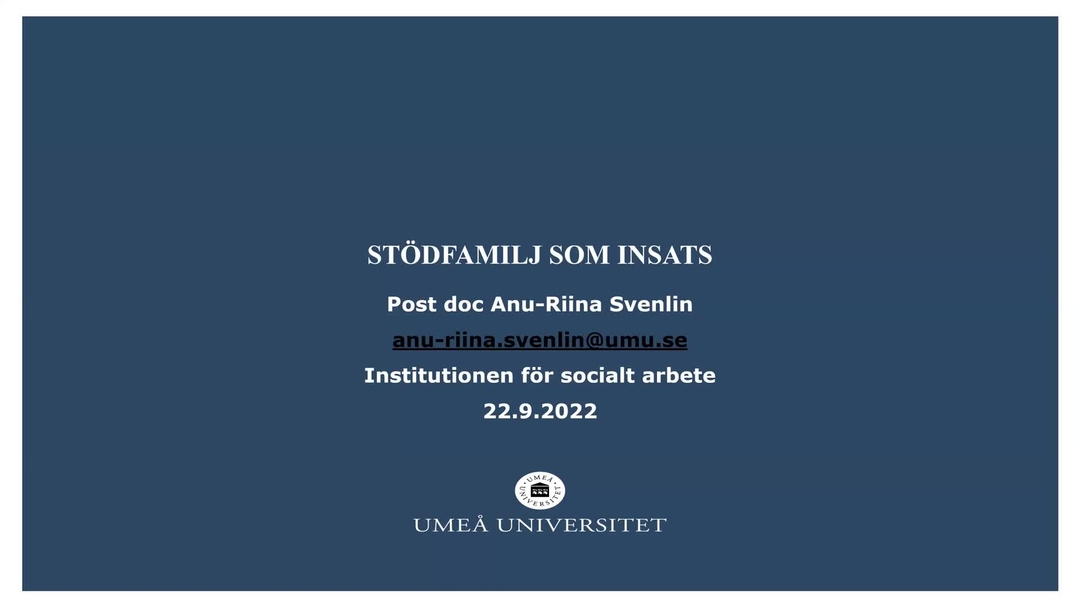 Film: UCER seminarium med Anu-Riina Svenlin