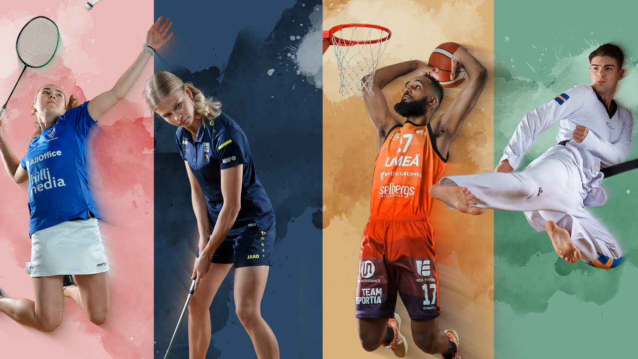 Fyra elitidrottande studenter vid Umeå universitet