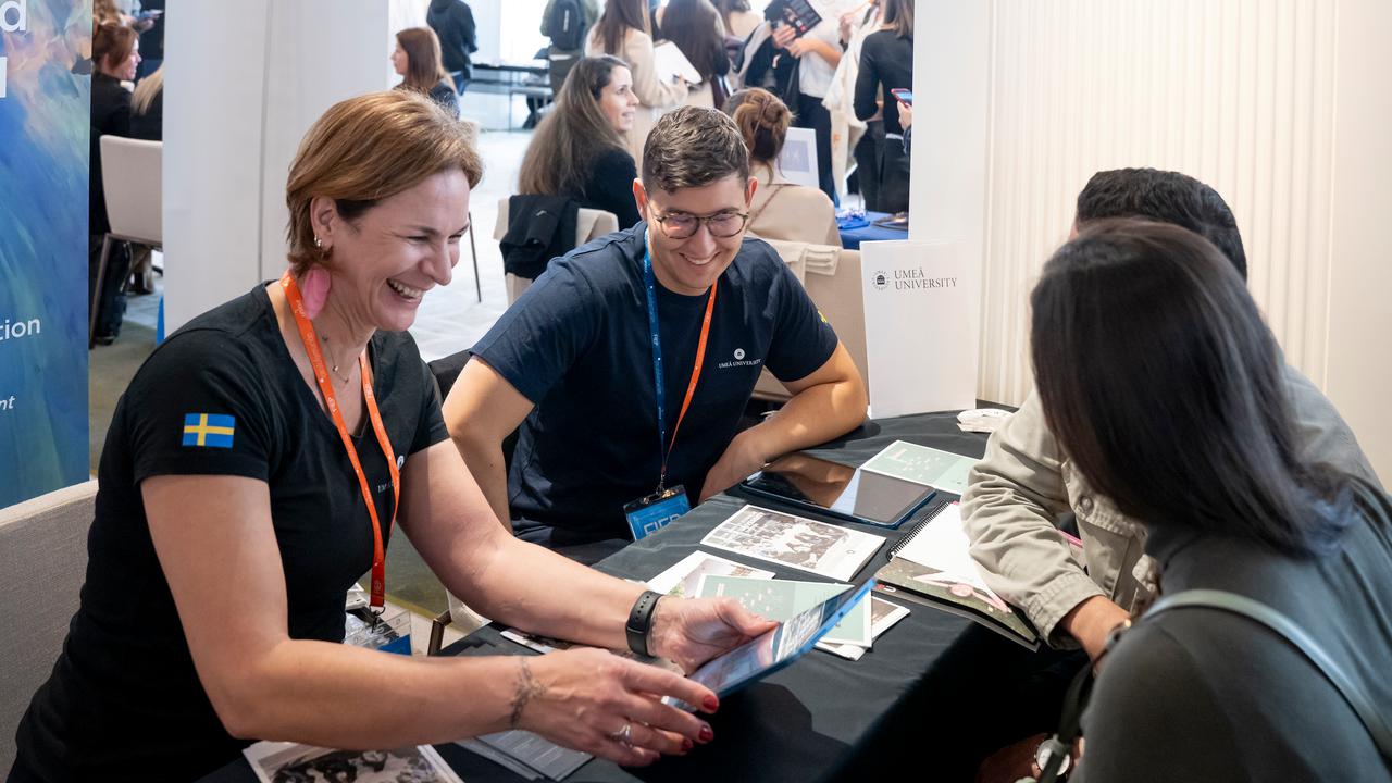 A student fair in Madrid