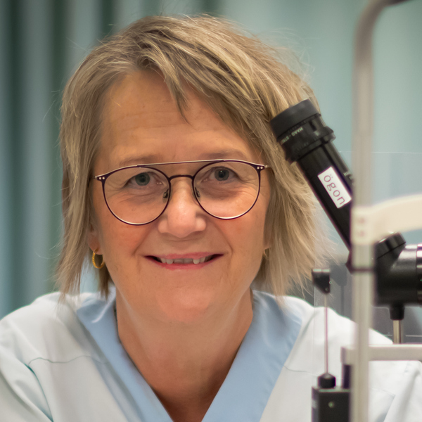 Porträtt på Berit Byström, docent i oftalmiatrik vid institutionen för klinisk vetenskap vid Umeå universitet.
