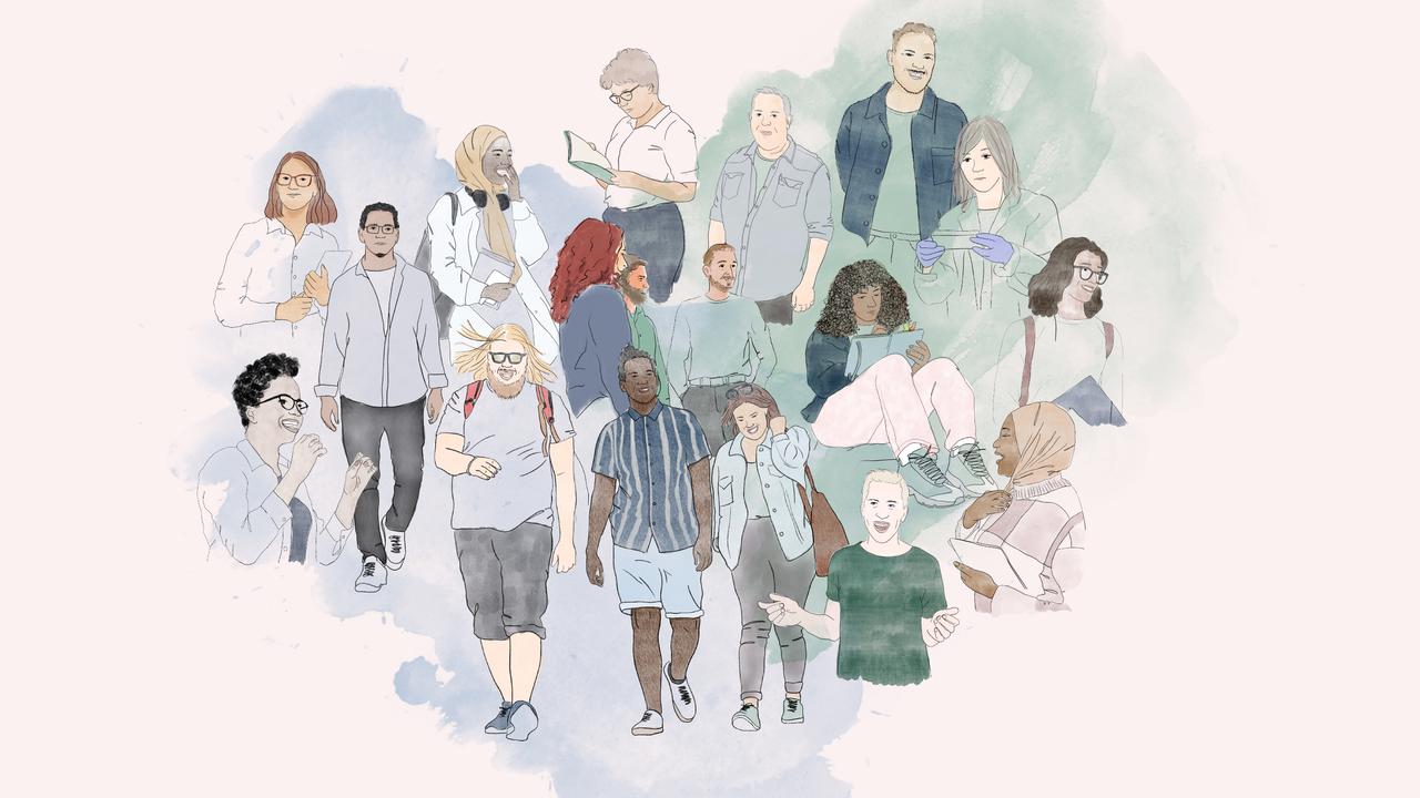 Illustration of different people.