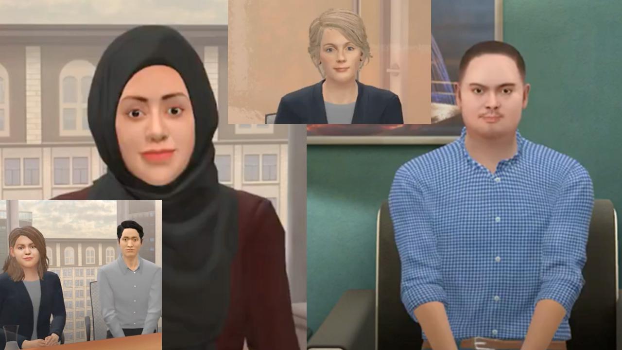 Exempel på avatarer från simuleringsverktyget TeachLive