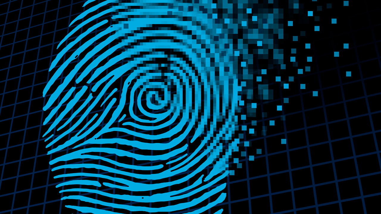 Illustration med tumavtryck för att illustrera datasäkerhet och liknande.