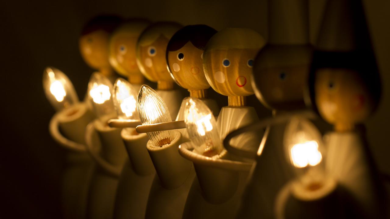 A Lucia procession as decoration.