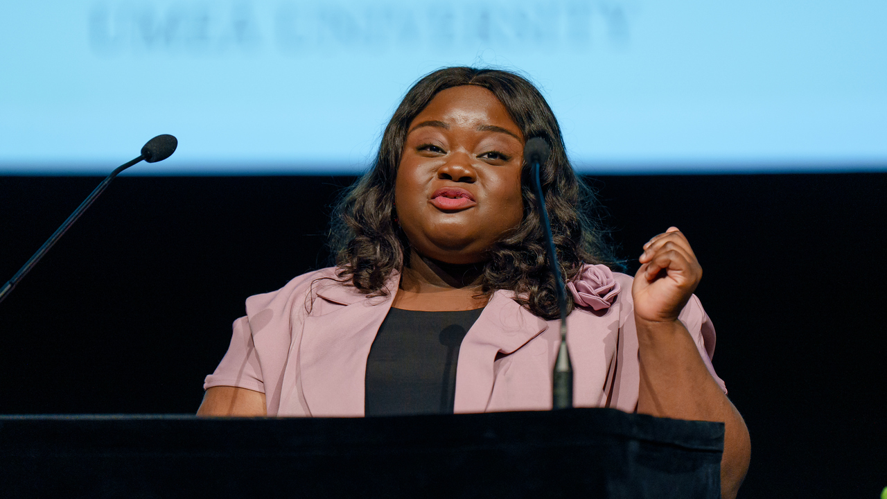 Amy Nwoku delivered the student speech before a capacity audience at Graduation Ceremony 2024.