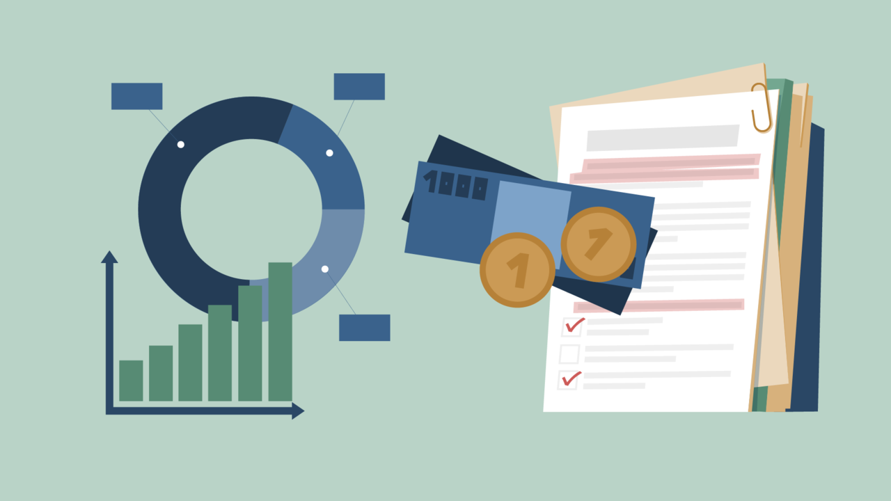 Diagram, cirkeldiagram, pengar, graf, protokoll, checklista