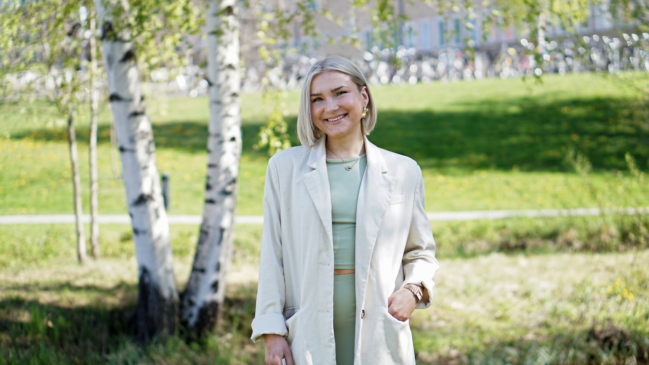 Ida Melin, vinnare av Handelshögskolans Alumnistiftelses pris 2024.