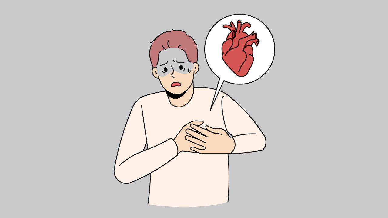 Man med ont i hjärtat