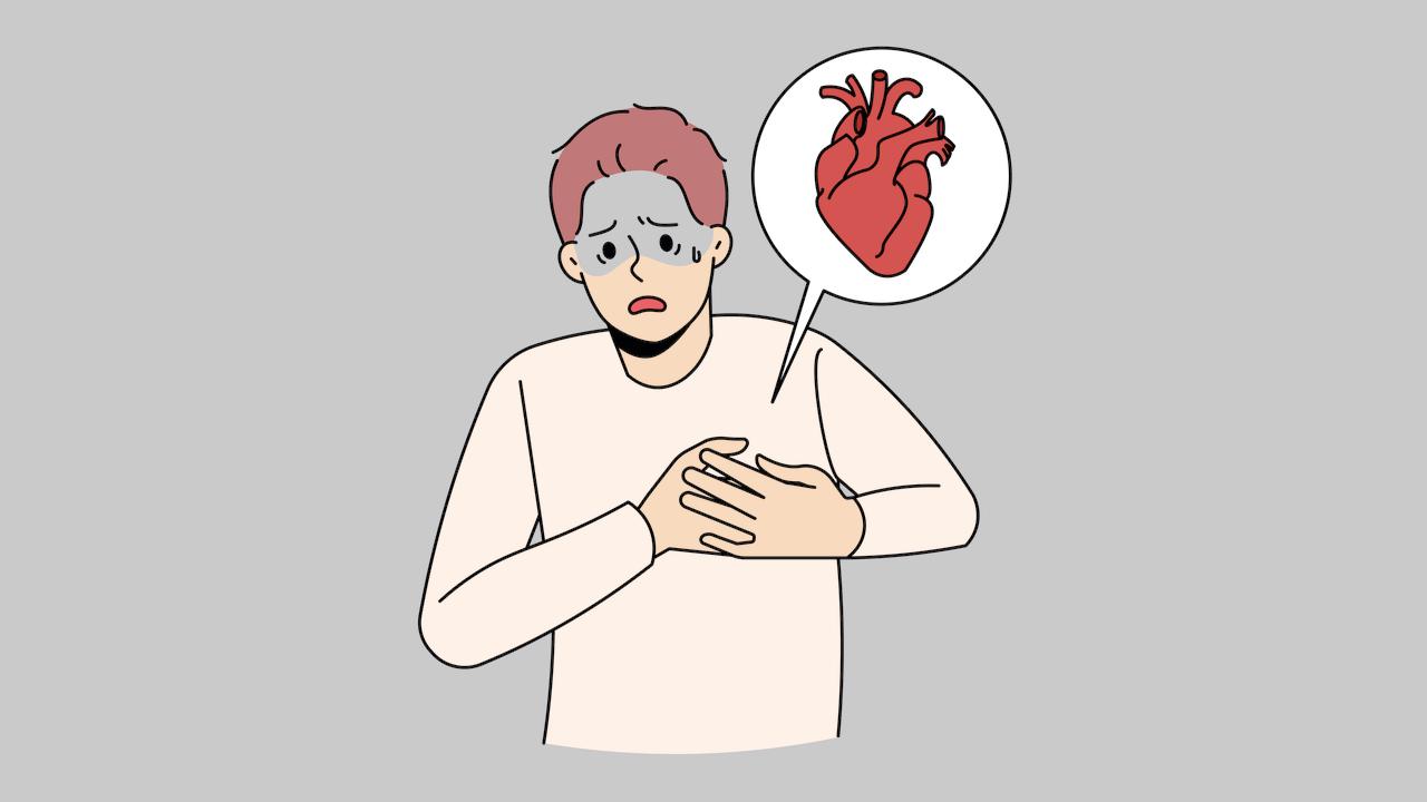 Man med ont i hjärtat
