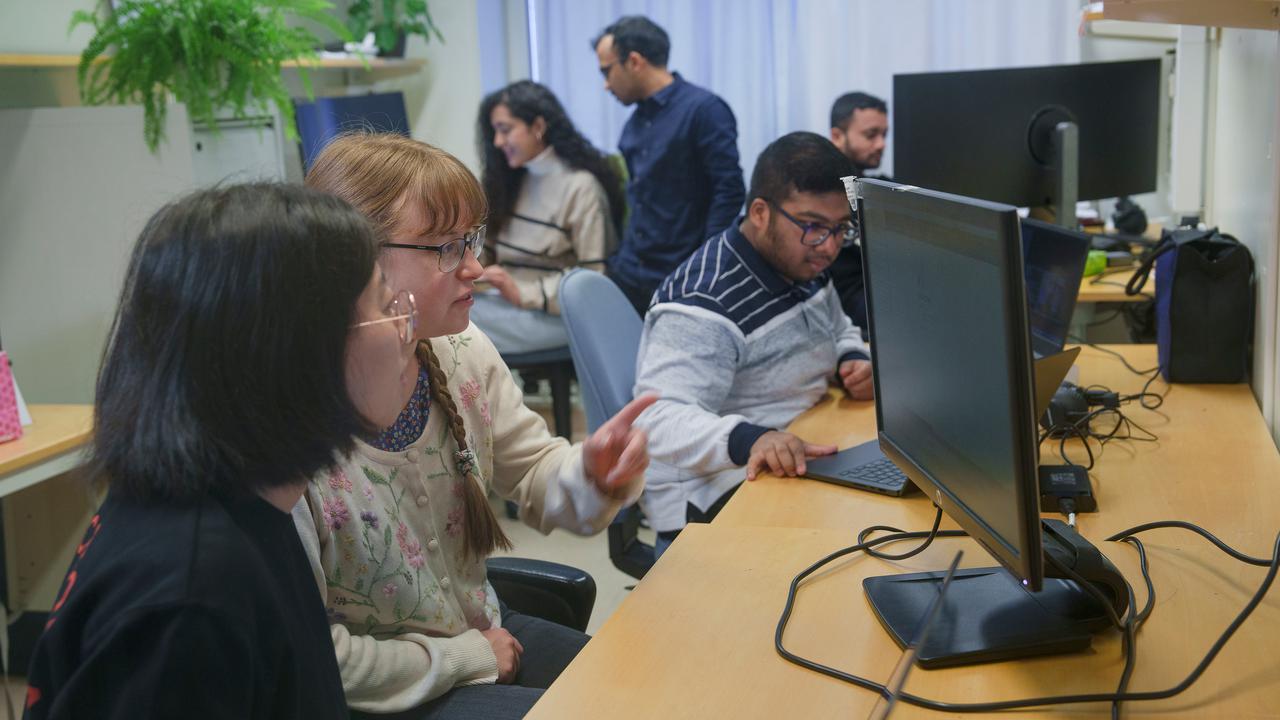 Vibrant activity in the lab.