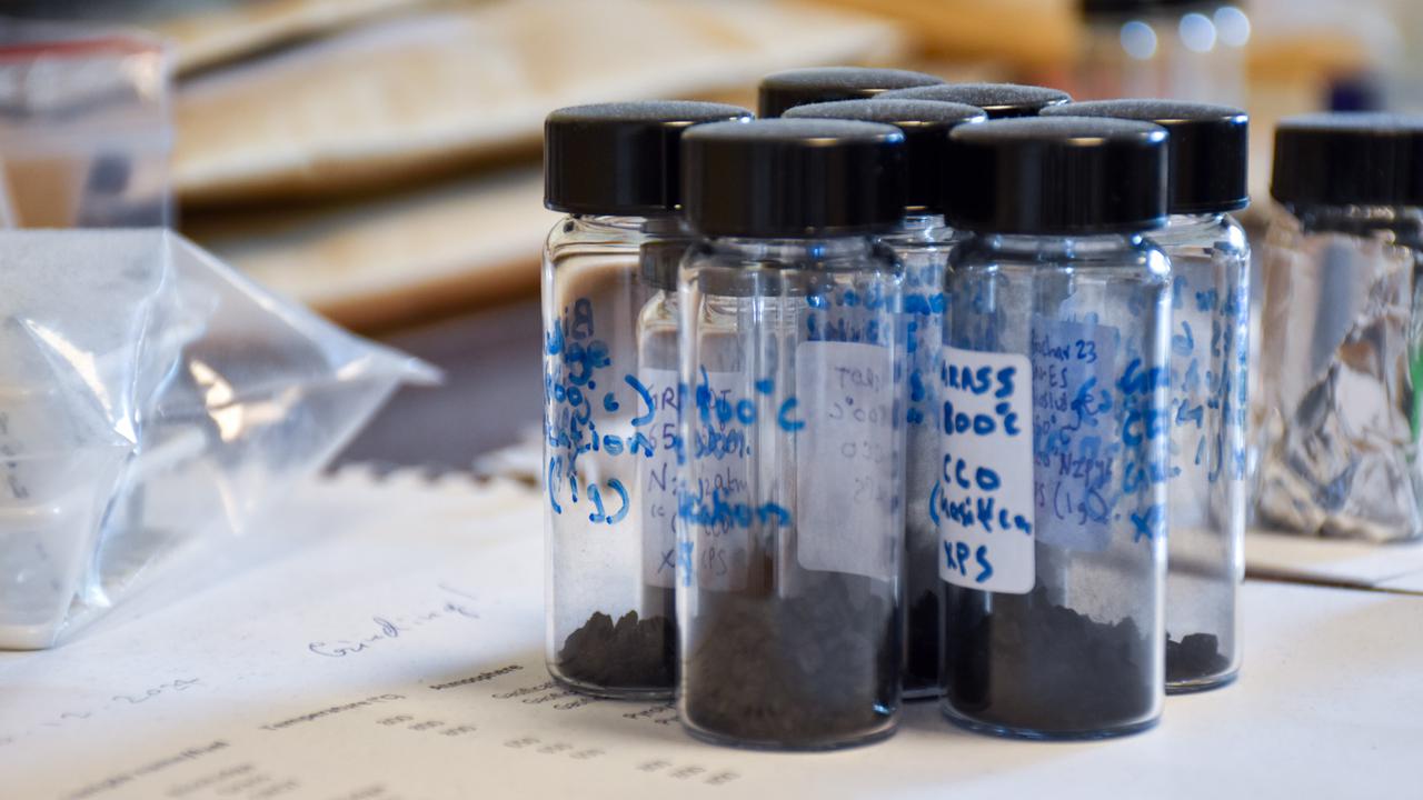 Andrey's office is filled with containers with samples.