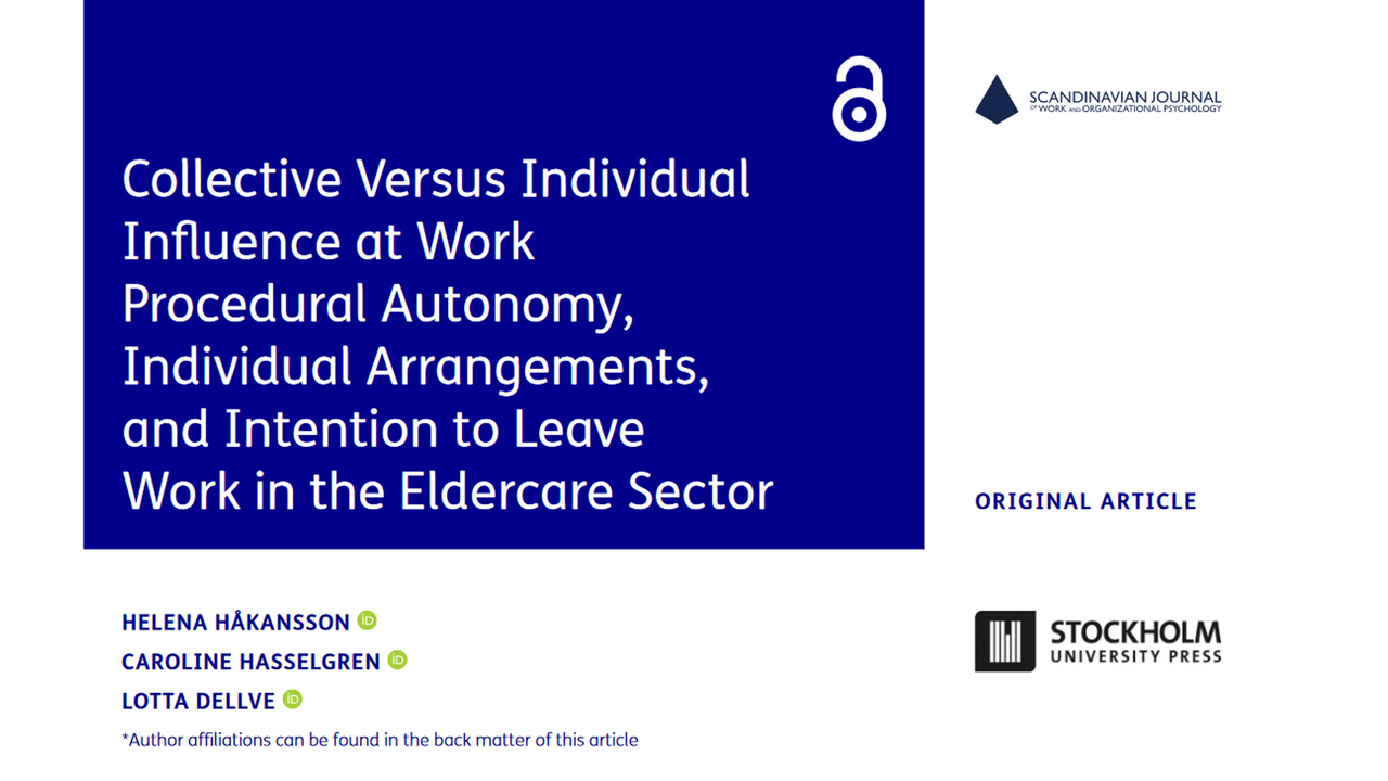 Publikation av Helena Håkansson, Caroline Hasselgren och Lotta Dellve