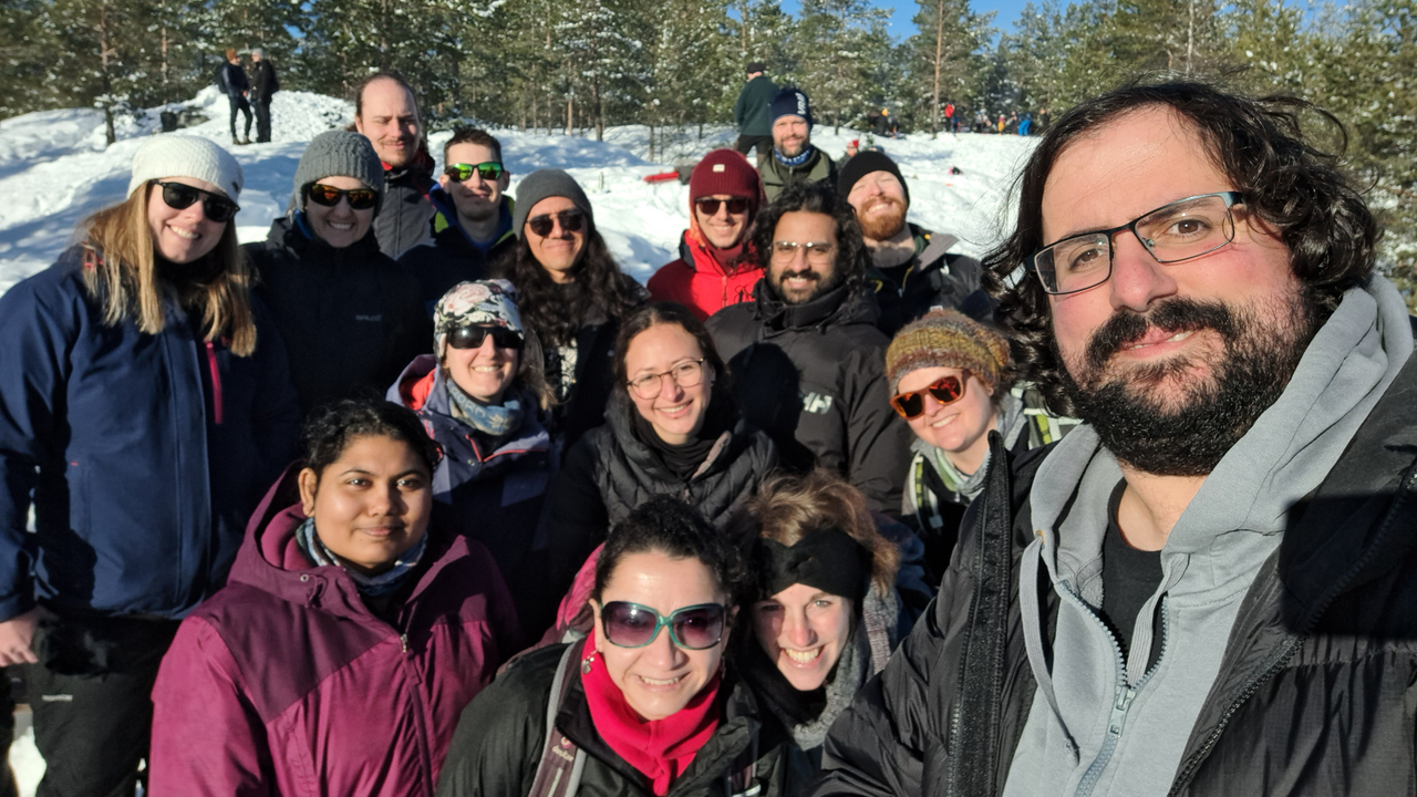 Feeling good doing fun stuff together, here at an excursion with Postdoc Society to Hamptjärnsberget.