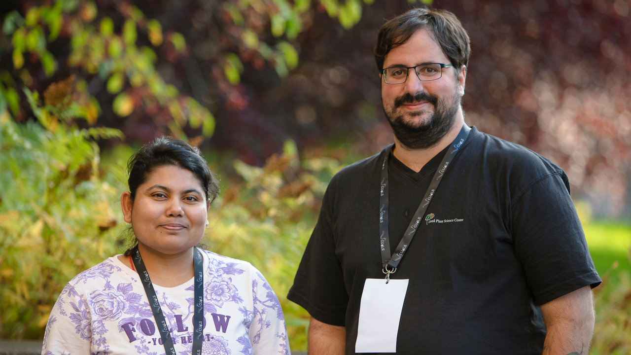Vice-president Madhusree Mitra and president Maximiliano Estravis Barcala of Umeå Postdoc Society