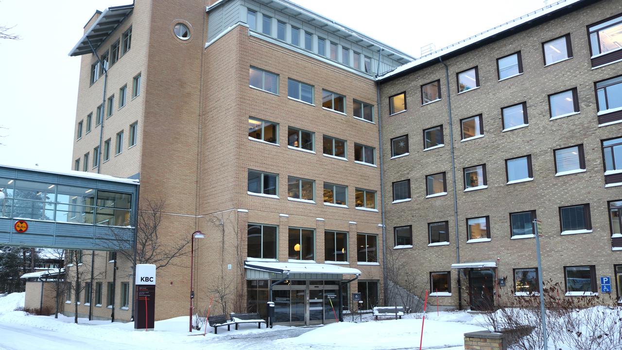 Building of the Chemical Biological Centre, KBC, Umeå University, in winter
