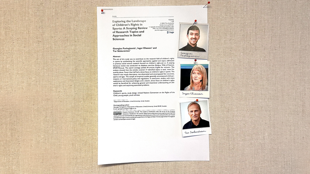 Georgios Pavlogiannis, Inger Eliasson och Tor Söderström har skrivit en artikel i tidskriften Young - Nordic Journal of Youth Research.