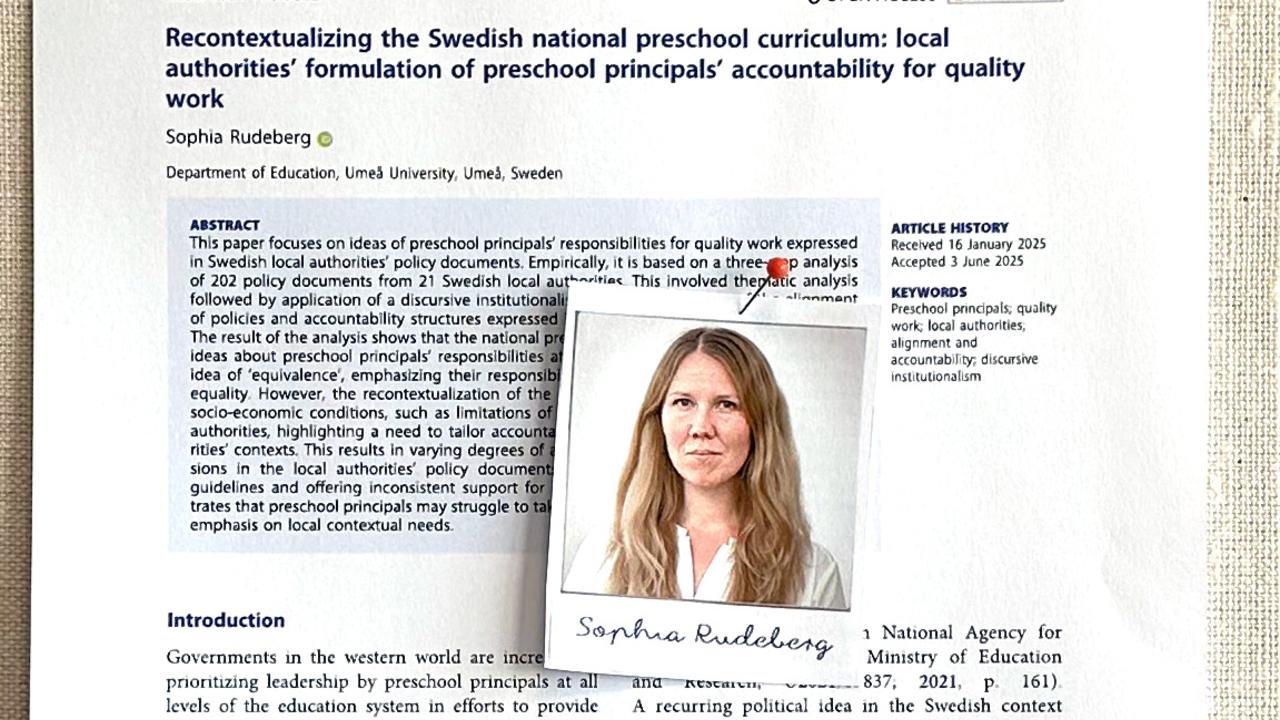 Sophia Rudebergs artikel på en anslagstavla