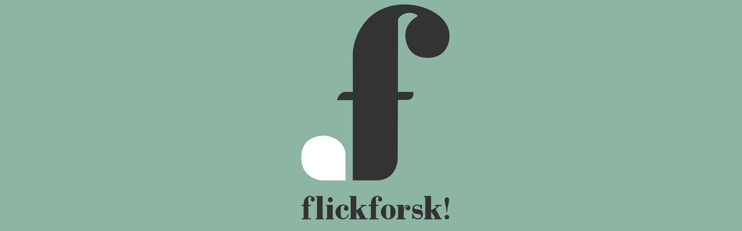 En svartvit logotyp på en grön bakgrund.