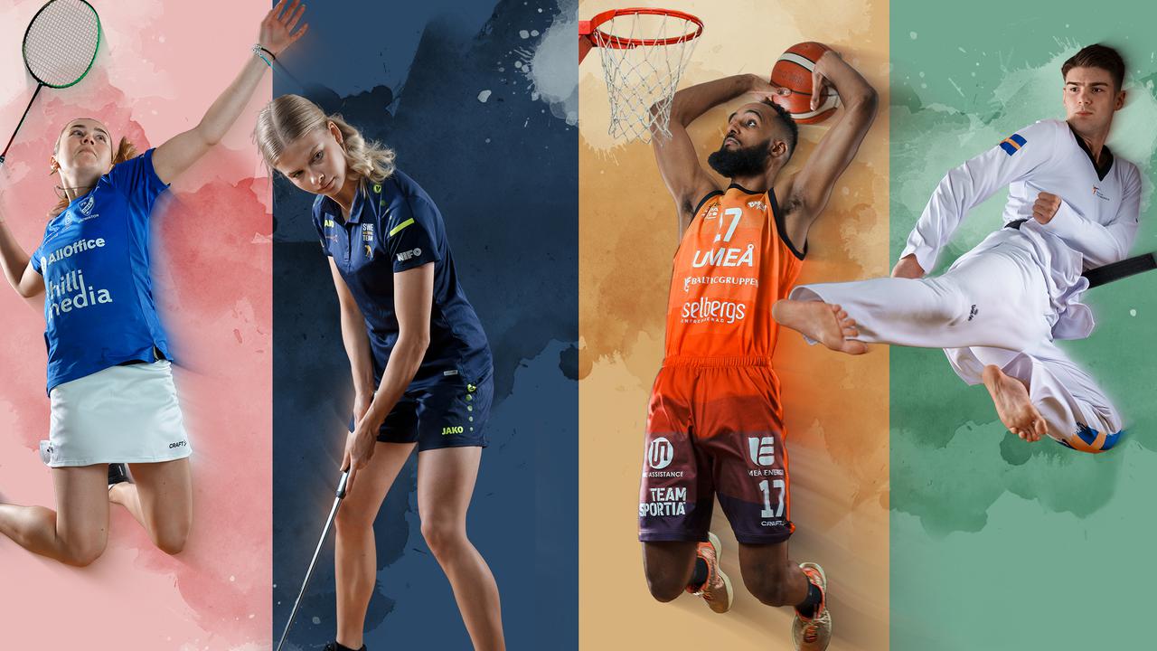 Fyra elitidrottande studenter vid Umeå universitet