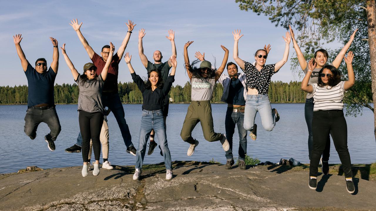 Internationella studenter vid Nydalasjön