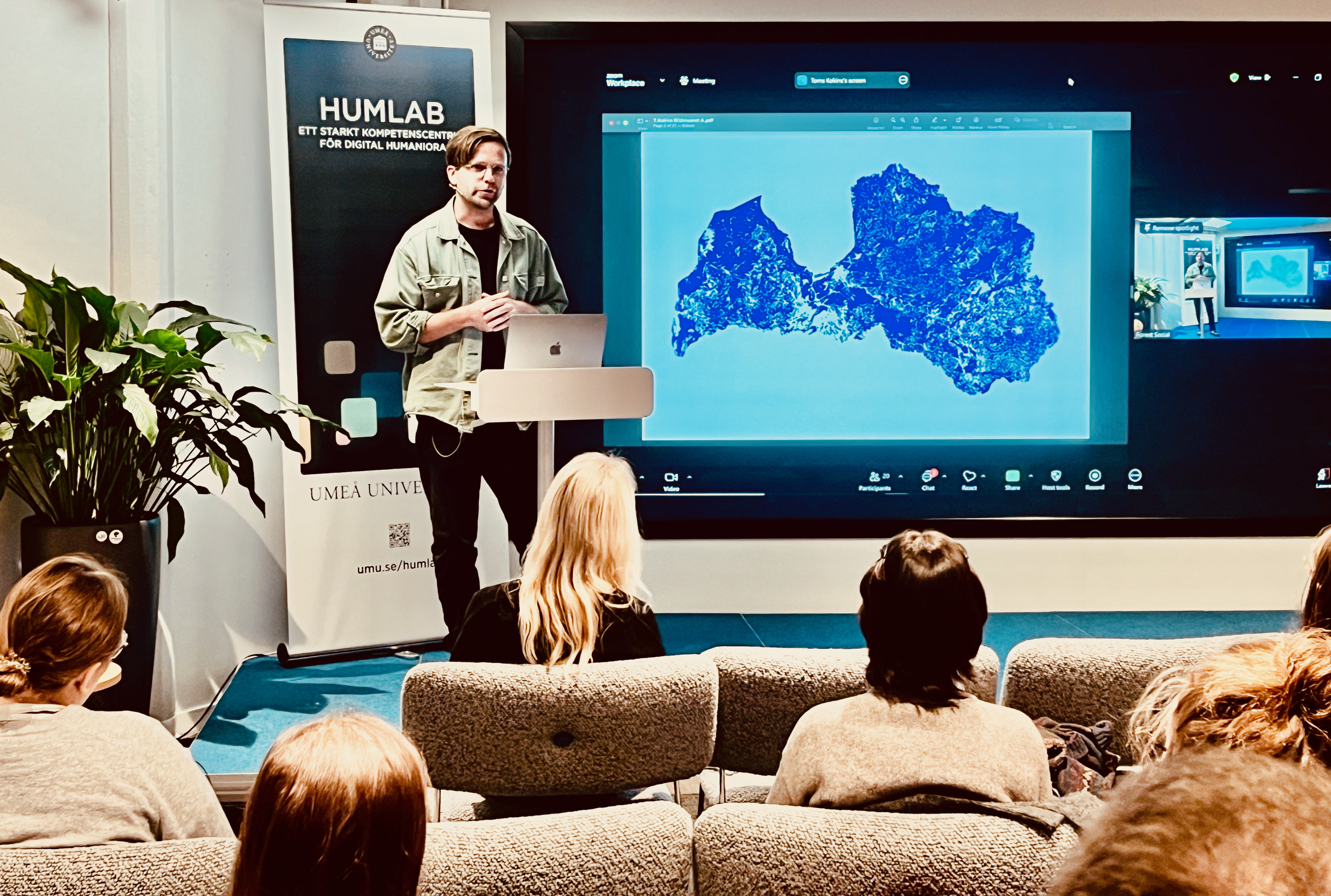 Speakter on a podium