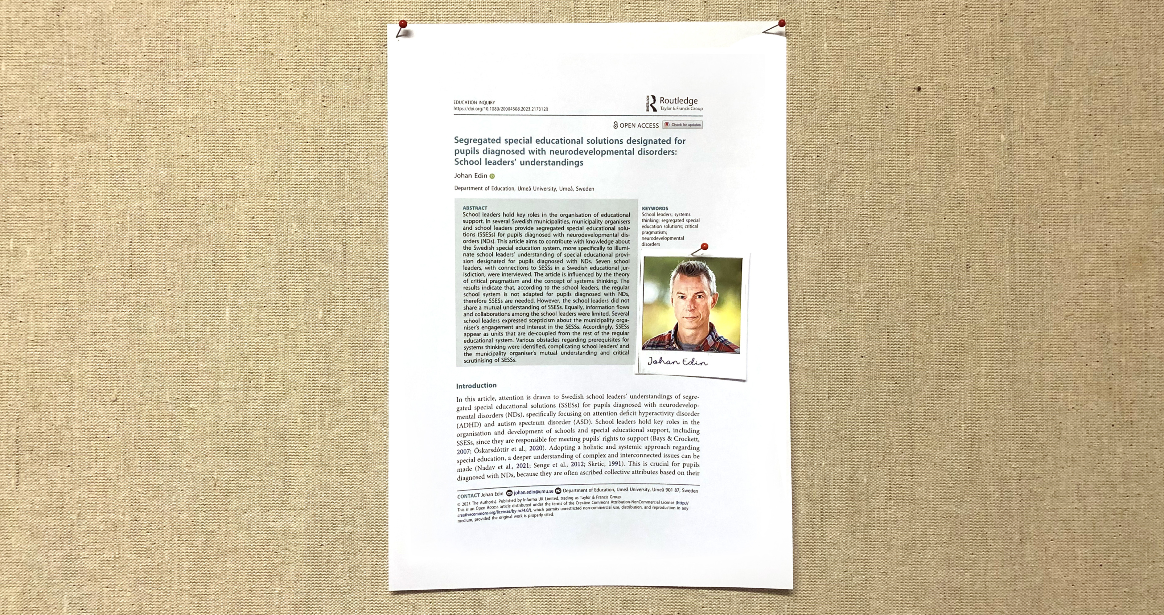 Publikation 2023: Johan Edin