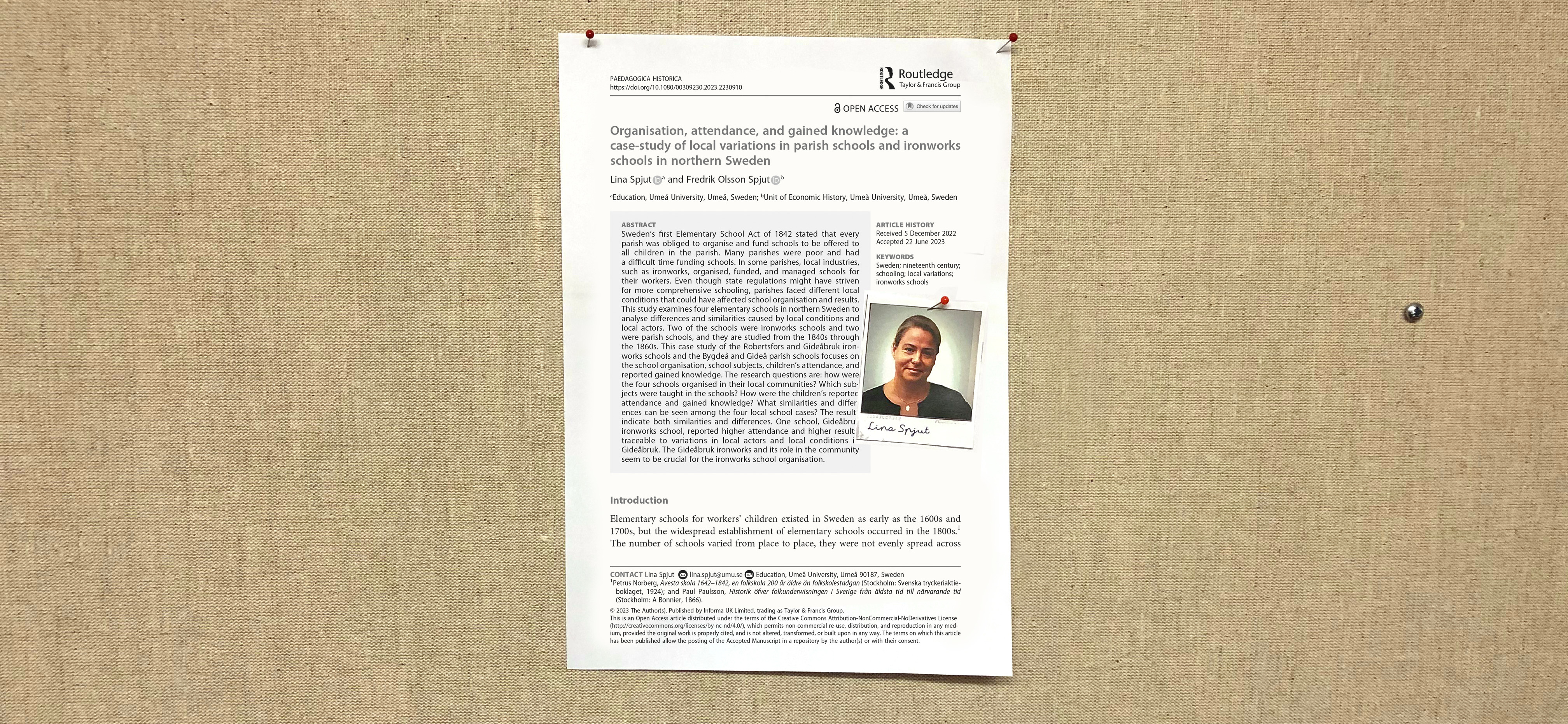Publikation 2023: Lina Spjut och Fredrik Olsson Spjut