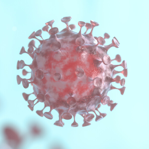 Animerad närbild på coronavirus.